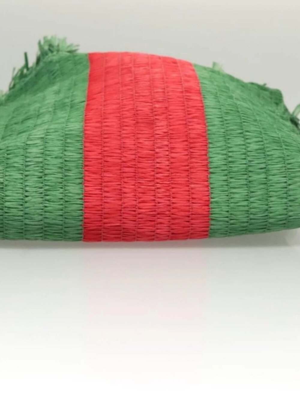 GUCCI Hand Bag Straw Green Red 524810 Auth - Picture 6 of 16